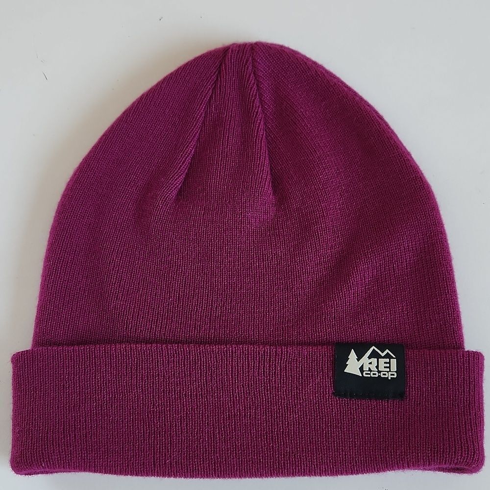 REI Co-op Lightweight Logo Beanie Wool Blend Fuschia Magenta